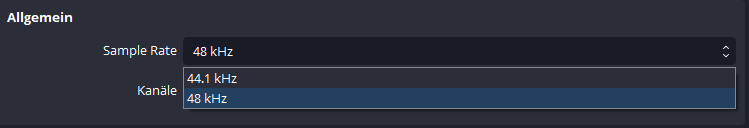 Sample Rate in OBS